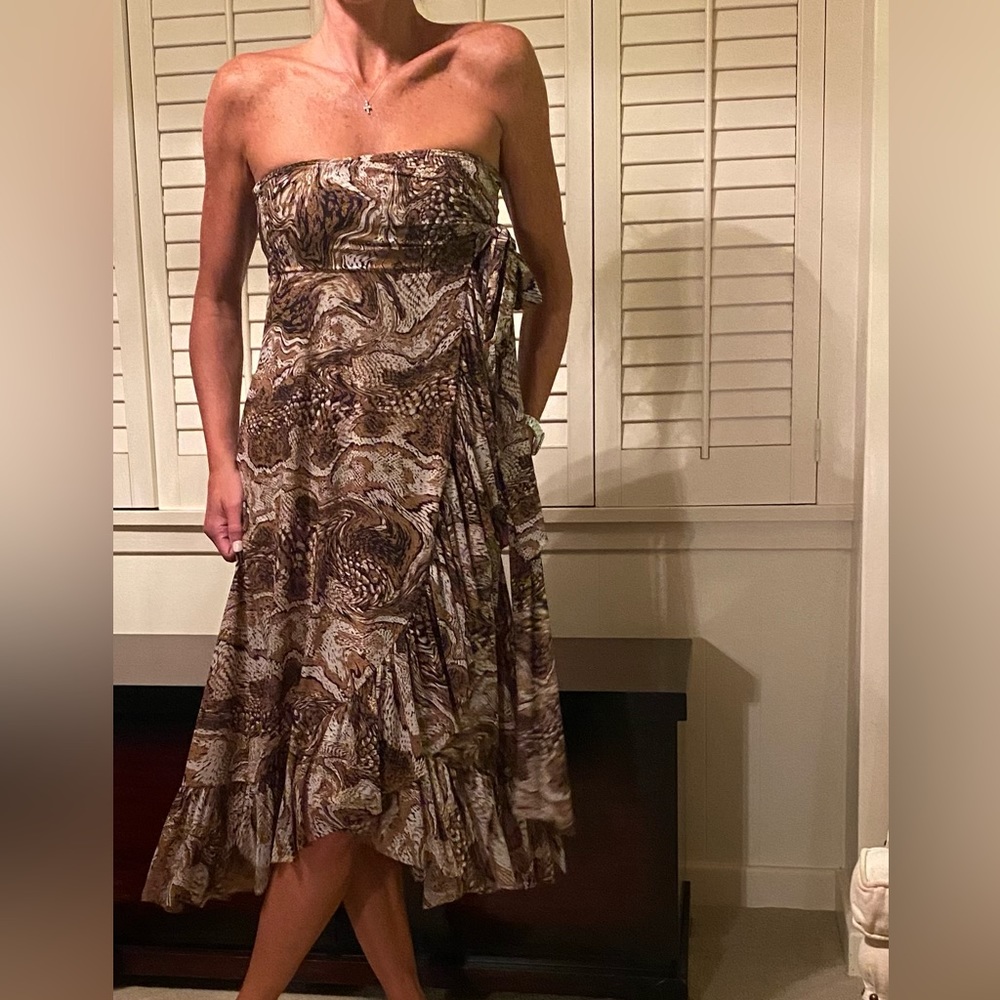 Ganni XS-S tigers eye wrap dress or skirt